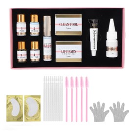 Kit de tinte de levantamiento de pestañas, kit de tinte de laminación de cejas 3 en 1 completo semipermanente de larga duración con agente colorante para salón de belleza