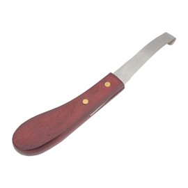 Horse Hoof Knife, Hoof Knife Stainless Steel Double Sided Right Handed Shoeing Knife Wooden Handle Hoof Knife for Horse Hoof Trimming