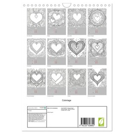 Coloriage (Calendrier mural 2025 DIN A4 vertical), CALVENDO calendrier mensuel
