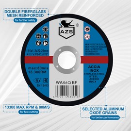 Cut Off Wheels 4 1/2 inch Thin Metal & Stainless Steel Cutting Discs, 4.5" Value-Durable Cut-Off Blades for Angle Grinder 10-Piece Set