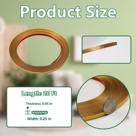 JSIWOTH 20 Ft Peel and Stick Trim Molding,Flexible Waterproof Wall Trim Self Adhesive for Window Frame, Walls Edges, Mirror Frame Copper