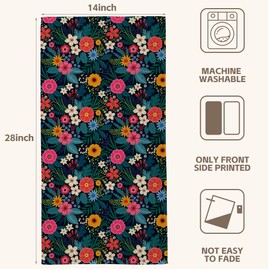 KYNWOGA Amazing Floral Hand Towels Set of 2 Bright Colorful Flowers Hand Towels for Bathroom Soft Absorbent Decorative Dish Towel for Kitchen Gym Yoga Home Decor 14"X28"