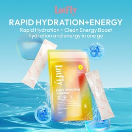 LOTFLY RAPID HYDRATION+ENERGY - Orange Lemon Pineapple - Electrolyte Powder Drink Mix | 9 Electrolyte Blend | Convenient Single-Serve Sticks | 0 Sugar, 0 Fat:_Lemon