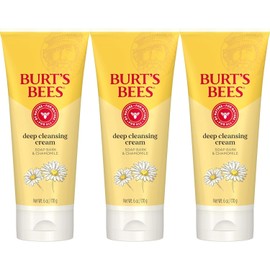 Burt's Bees Face Wash Deep Facial Cleansing Cream College Back-to-School Dorm Essentials All Natural Cleanser with Chamomile 6 oz (3 packs) / 버트 비 페이스 워시 딥 페이셜 클렌징 크림 대학 신학기 기숙사 필수품 카모마일이 함유된 올 내추럴 클렌저 6온스(3팩)