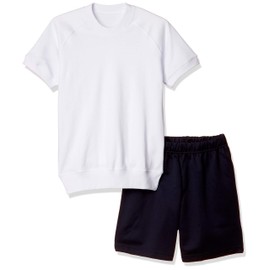 Catch FL477102114 Gymnastics Top and Bottom Set, For Elementary School Students, Kids, white navy