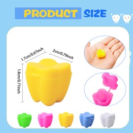 180 Pcs Colorful Tooth Savers Multicolor Plastic Tooth Holders Tooth Box Bulk for Kids Dentist Office Giveaways Goodie Bag Fillers Theme Party Supplies , 5 Colors