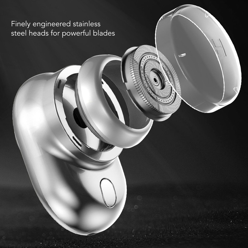 Electric Beard Clipper Men Mini Beard Trimmer Stainless Steel Digital