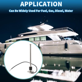 A ABSOPRO Fuel Sending Unit and Gauge Kit 275mm Length Boat Fuel Sending Unit Marine Fuel Sender Unit Metal Silver Tone 1 Set 0-190 Ohm