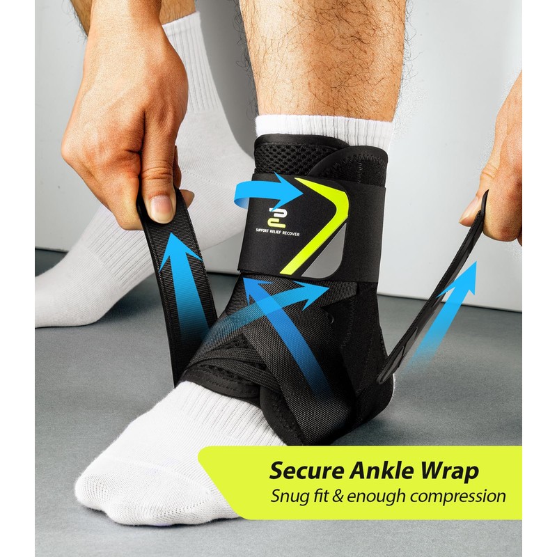 ZOELION Ankle Support with Side Stabilizing Pads, Quick Lace Up