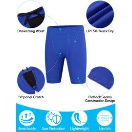 Dreammonkey Boys Swim Jammers 2T to Youth Competitive Swimsuit Swimming Shorts Toddler Kids Quick Dry Athletic Trunks UPF50+(Royal Blue 3T)