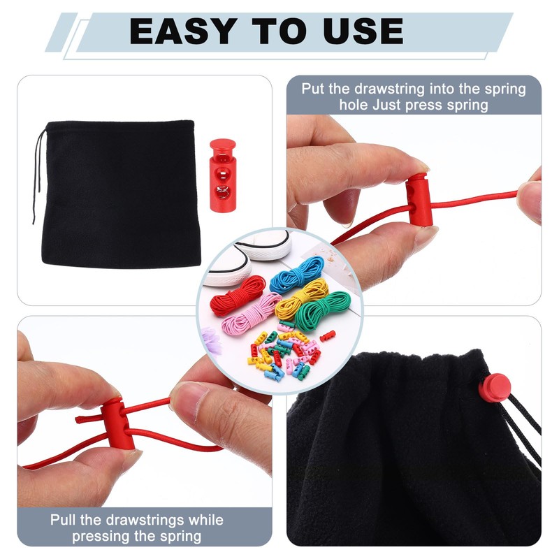 sourcing map 20 Pcs Plastic Cord Locks & 5M/16 ft