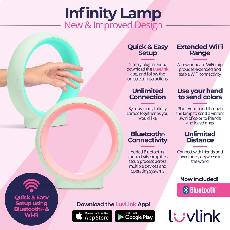 LuvLink Infinity Lamp v2 Award Winning Friendship Lamp - Simple