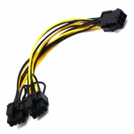 Unbranded PCI E 6 pin Female to Dual PCIE 8 6+2 Pin Male GPU VGA Power Cable Splitter