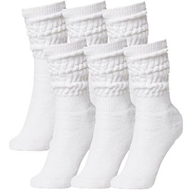 BRUBAKER Womens Or Mens Fitness Workout Slouch Gym Socks White 6 Pack EU39-42 / US6.5-10