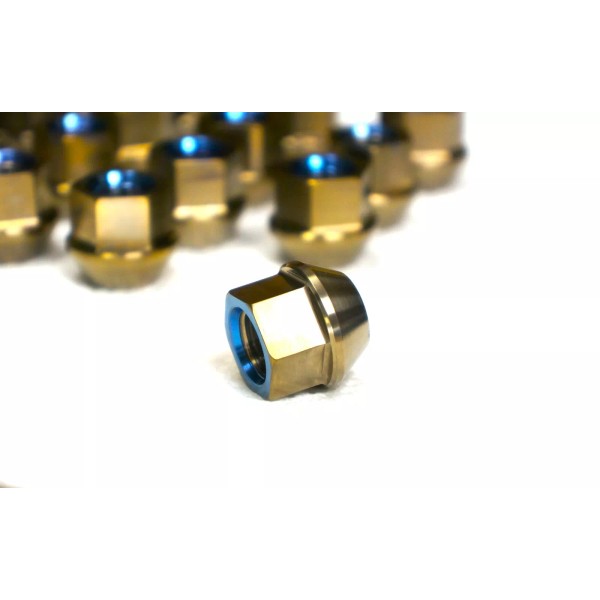 zakgear.com Gold Titanium Lug Wheel Nut 12x1.25 60deg Seat HEX17