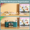 Marbrasse Desk Organizer Pen Holder for Desk with 3 Drawers,