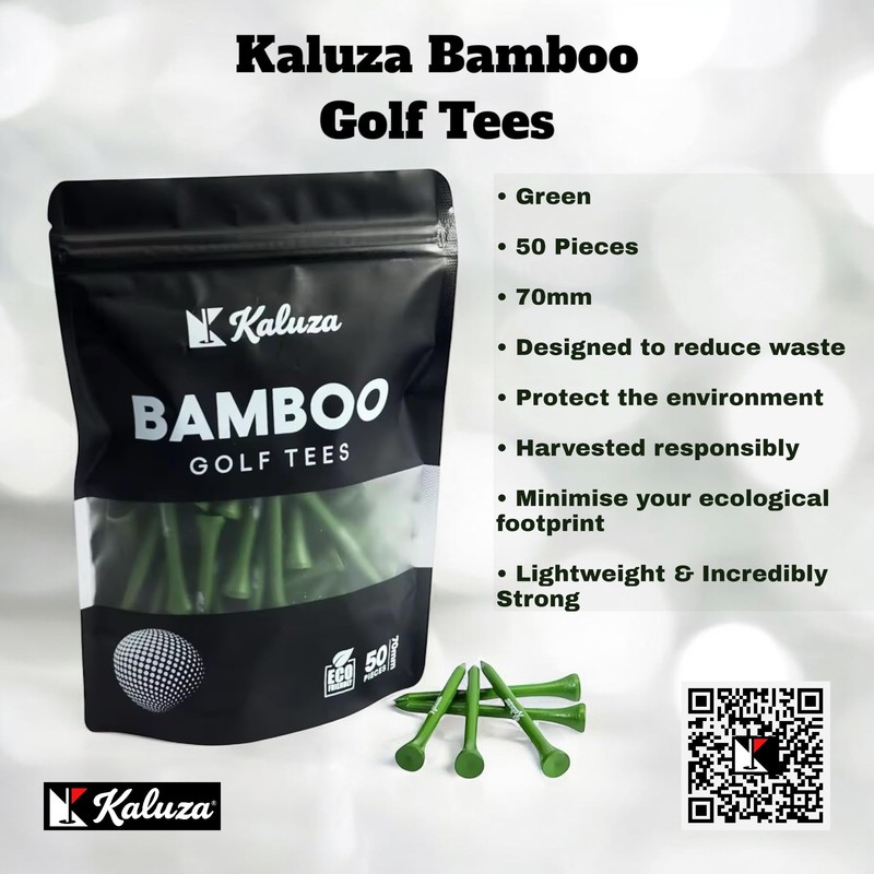 Kaluza Eco-Friendly Bamboo Golf Tees - 50 Pieces | 70mm