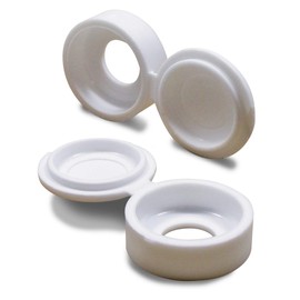 Ajile - pack of 20 - Hinged snap screw cover cap for M8/M10 screws - WHITE - FAC208-L