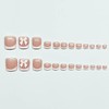 Square Fake Toenails Glossy French Press on Toenails Nude Pink