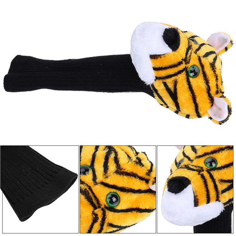 Plush Fabrics Cartoon Tiger Pattern Golf Putters Head Covers Headcovers