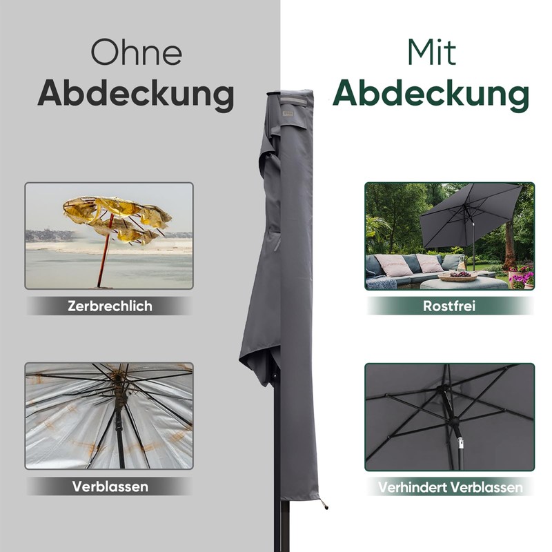 Sekey® Protective Cover for Sun Umbrella with 200 cm Diameter,