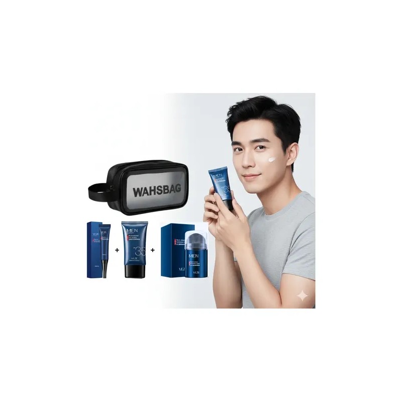Skincare Contorno Ojos + Protector Solar + Hidratante Hombre