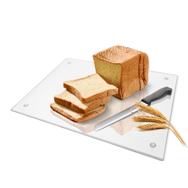 Tempered Glass Cutting Board,Durable Shatter Resistant, Dishwasher Safe,Clear Glass with