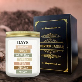Days of The Week Educational Lavender Candle, Boho Classroom Decor, Scented Candles for Nursery Kids Room Playroom Homeschool Kindergarten Preschool Jar Candles