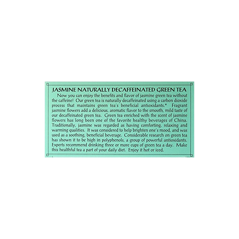 Triple Leaf Tea Jasmine Green Tea, Decaffeinated, 20 Count
