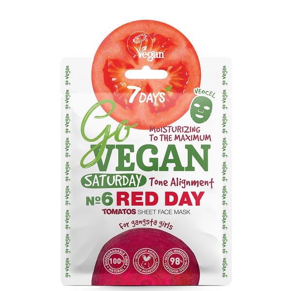 7Days Go Vegan Face Mask Red Day For Gangsta Girl, 25gr