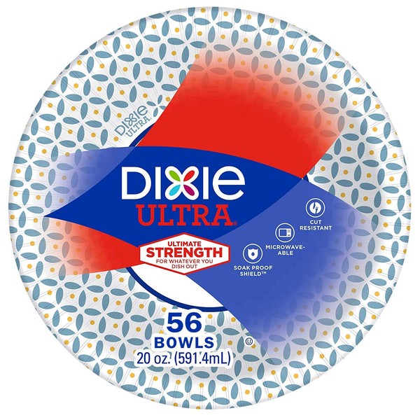 Dixie Ultra Heavy Duty Paper Bowls, 56 Count, 20 Ounce (1 Pack)