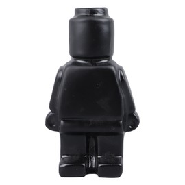 Little Robot Flower Vase Entryway Ornament Resin Flower Vase Decoration for Home Office Black
