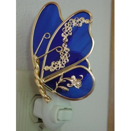 Sapphire Blue Butterfly Night Light