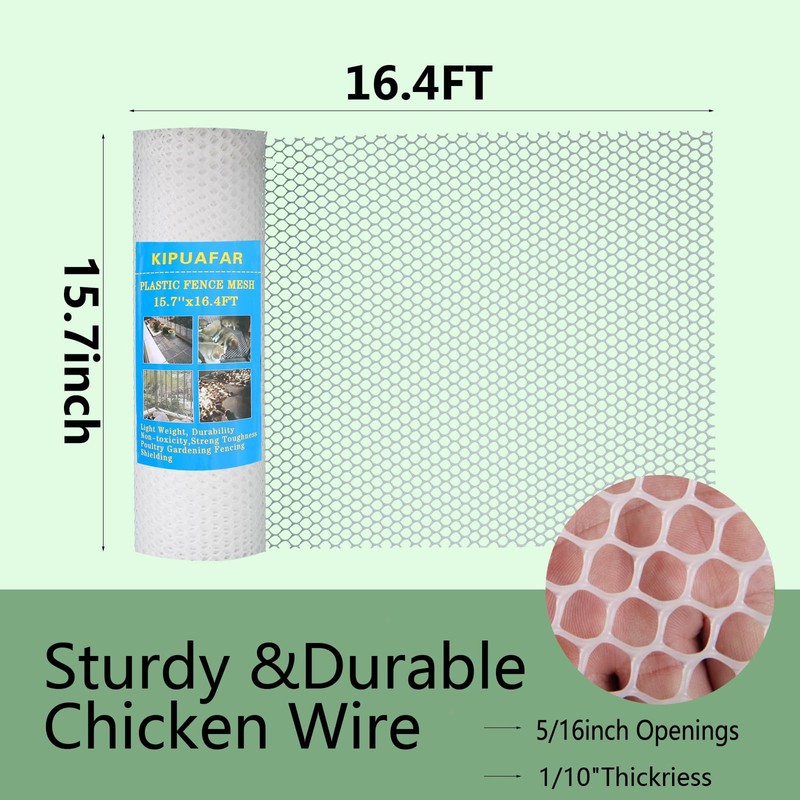 Pet Proof Barrier Net, White Plastic Chicken Wire Mesh Fencing
