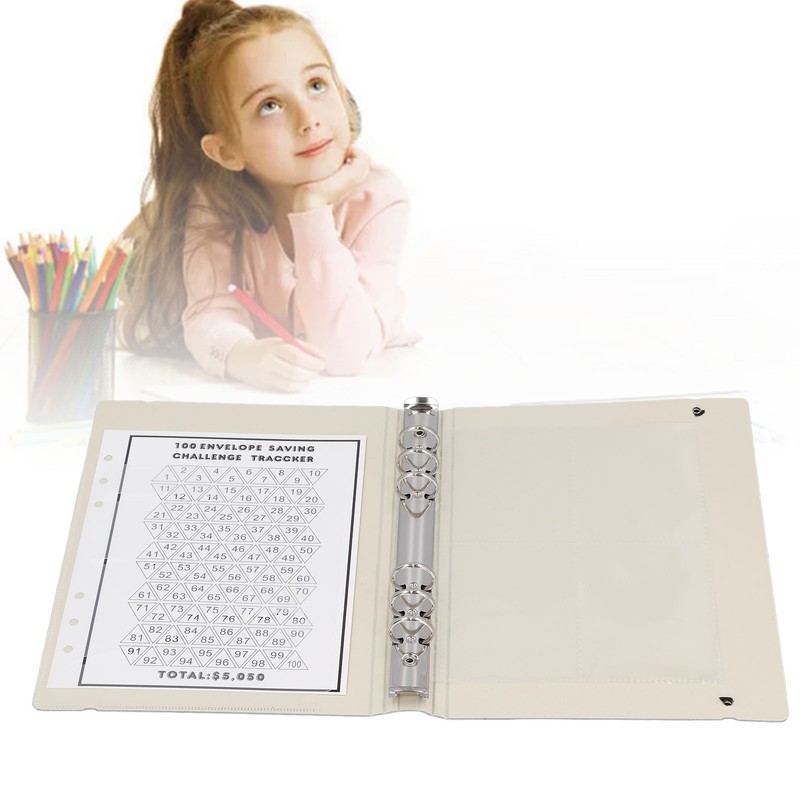 100 Envelopes Money Saving Challenge Binder Reusable A5 Budget Binder