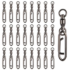 25Pcs Fishing Speed Clips for Fishing Lures Quick Change Fishing Snap Ball Bearing Swivel Power Clips Topwater Speed Clips Freshwater Saltwater Crankbait Popper Lures Quick Snaps Connector Tackle 44lb