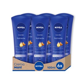 NIVEA Nourishing Hand Cream 6 x 100ml Nourishing Cream Enriched with Almond Oil, Scented Hand Cream with Moisturising Formula