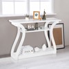ZenStyle Wood Console Table with Curved Legs and Shelf, 3