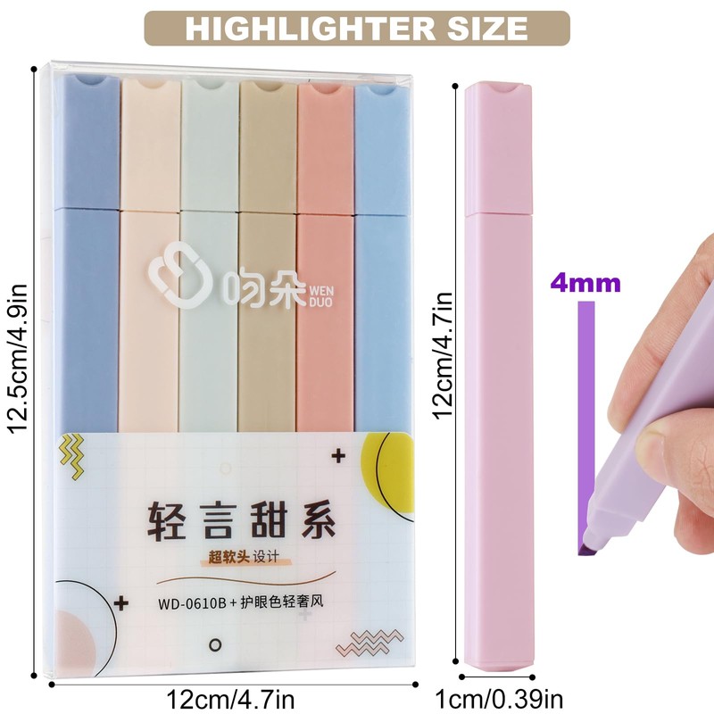 GOTFUN Pack of 12 Pastel Highlighter Pens, Marker Pastel Aesthetic