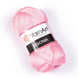 Yarn Art Begonia Yarn 100% Cotton, Pure Premium Soft Cotton Yarn, for Knitting Crochet and Amigurumi, Various Pastel and Shiny Colors Yarn, Baby Yarn, 1.76 Oz (50g) / 185 Yrds (169m) (6313)