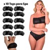 Top Cerrado Tela Desechable Rosa o Negro, Paquete con 10