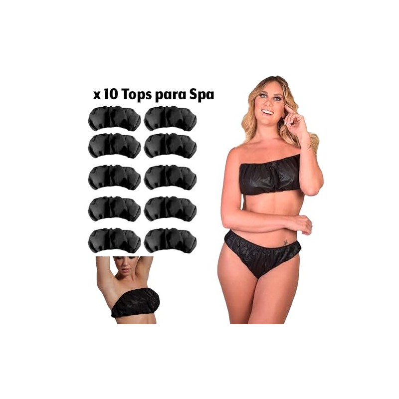 Top Cerrado Tela Desechable Rosa o Negro, Paquete con 10