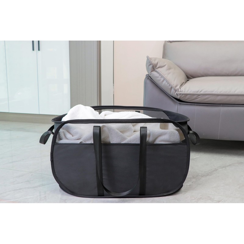 Pop Up Laundry Hamper，with Durable Handles collapsible laundry basket，Easy to