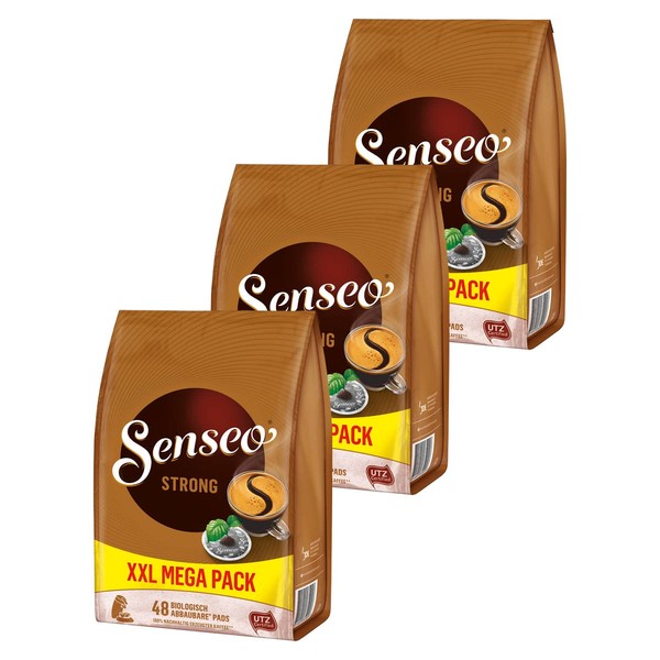 Senseo Dark Roast Coffee Pods for Coffee Makers, Strong, 144 Count (3 packs x 48)