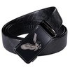 Barry.Wang Men's Leather Belt Black Ratchet Belt with 3 Automatic