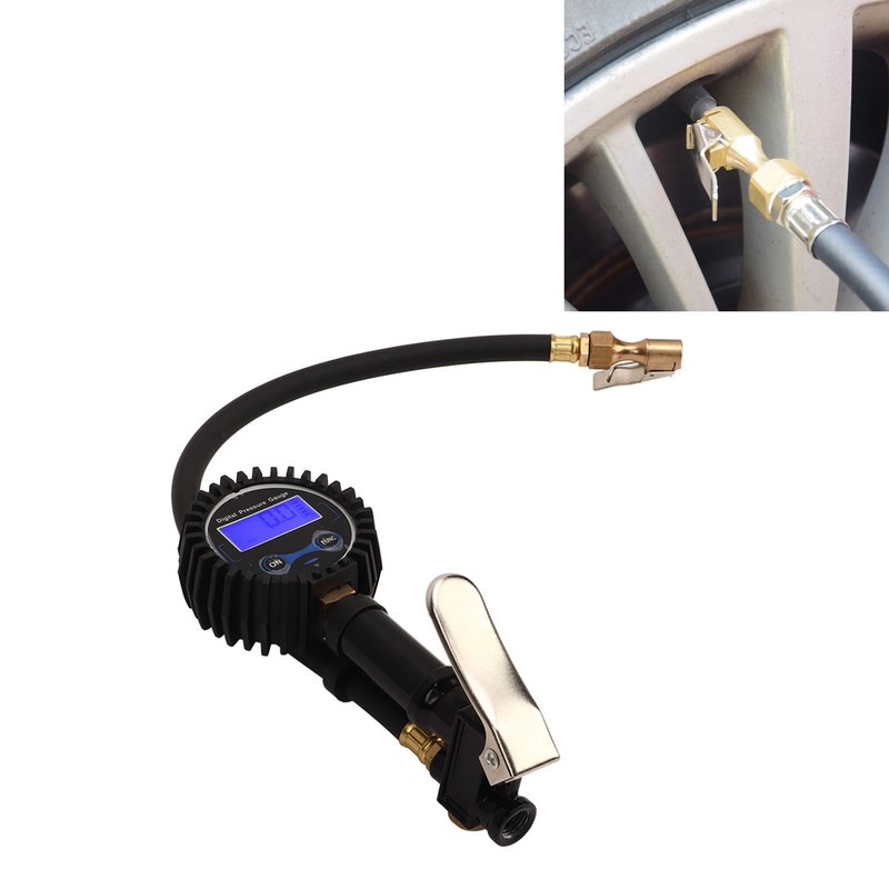 Digital Tire Inflator Tire Pressure Gauge with Digital Display 1/4