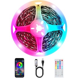 TK99SW TV LED Strip, 3.28ft Smart RGB LED Lights for 24-32 Inch TVs, Music Sync Bluetooth App & Remote Control, USB-Powered for Gaming, Bedroom, PC, Home Theater