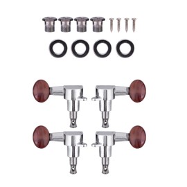 2R2L Ukulele Machine Heads Tuning Pegs Keys Machine Heads Set for 4 String Ukulele Guitar Zinc Alloy Machine Heads with Red Pearl Knob