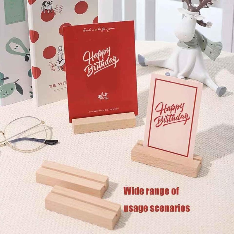 12pcs 2.75x1.38 Inch Wood Table Number Stands Card Holder for