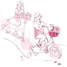 Götz 3402630 Sausewind Scooter and Bicycle Seat, Doll Accessories for all Dolls from 27 cm to 50 cm
